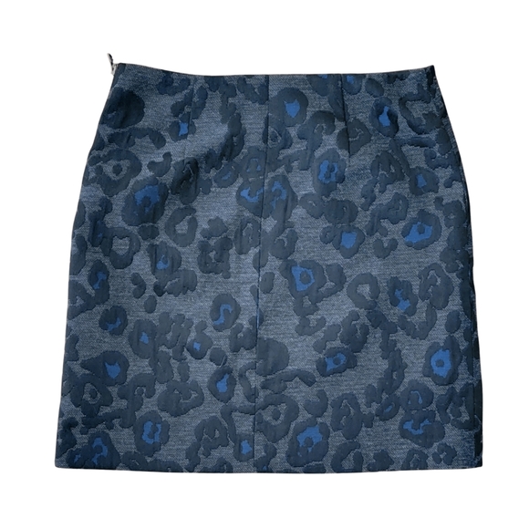 Ann Taylor Legacy Leopard Jacquard A-Line Skirt - Picture 3 of 11